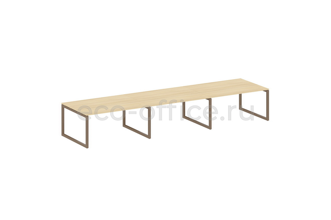 Стол переговорный (3 столешницы) METAL SYSTEM QUATTRO 5x5 50БО.ПРГ-3.4 Акация Лорка / Мокко металл  стоимость