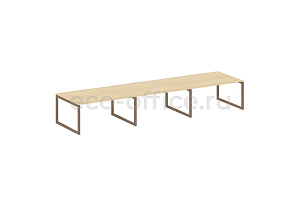 Стол переговорный (3 столешницы) METAL SYSTEM QUATTRO 5x5 50БО.ПРГ-3.4 Акация Лорка / Мокко металл фото