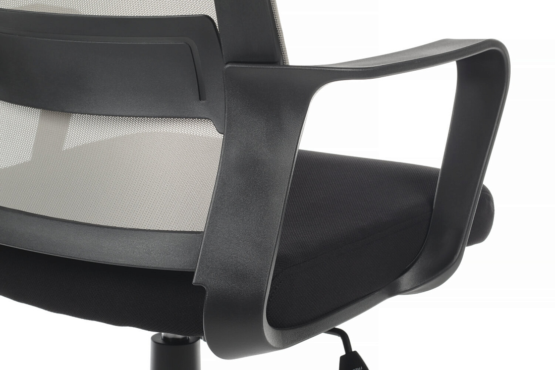 кресло rv chair mint 1029mb серая сетка / чёрная ткань фото