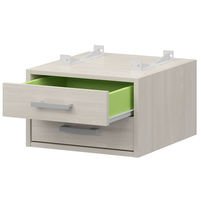 тумба подвесная для столов на м/каркасе гл.600 мм protech амт2-02.60 ясень шимо/белый фото