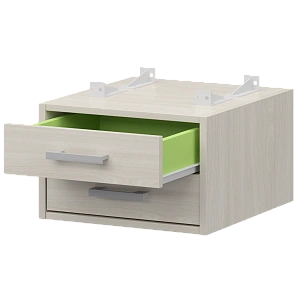 Тумба подвесная для столов на м/каркасе гл.600 мм Protech АМТ2-02.60 Ясень шимо/Белый фото