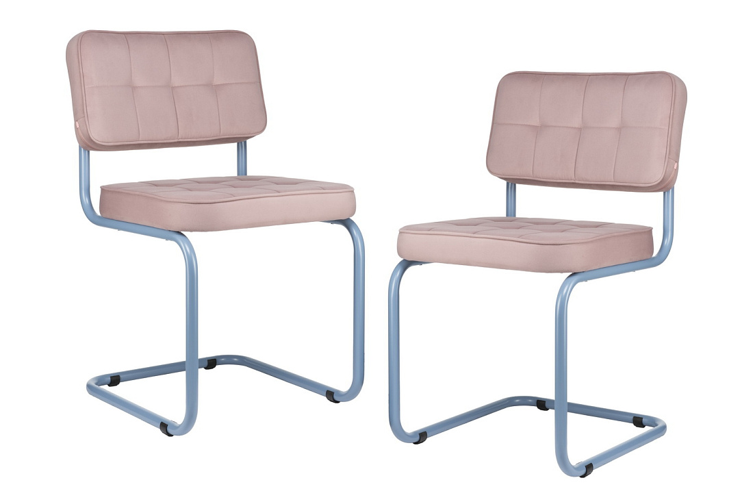 комплект конференц-кресел eco-chair colombo comfort clm-05 розовый велюр / синий пудровый металл фото