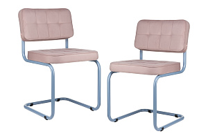 Комплект конференц-кресел ECO-CHAIR COLOMBO Comfort CLM-05 Розовый велюр / Синий пудровый металл фото
