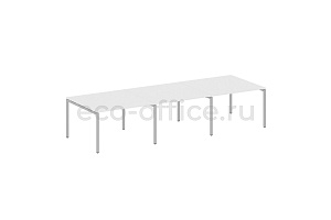 Стол переговорный (3 столешницы) METAL SYSTEM QUATTRO 4x4 40БП.ПРГ-3.2 Белый / Серый металл фото