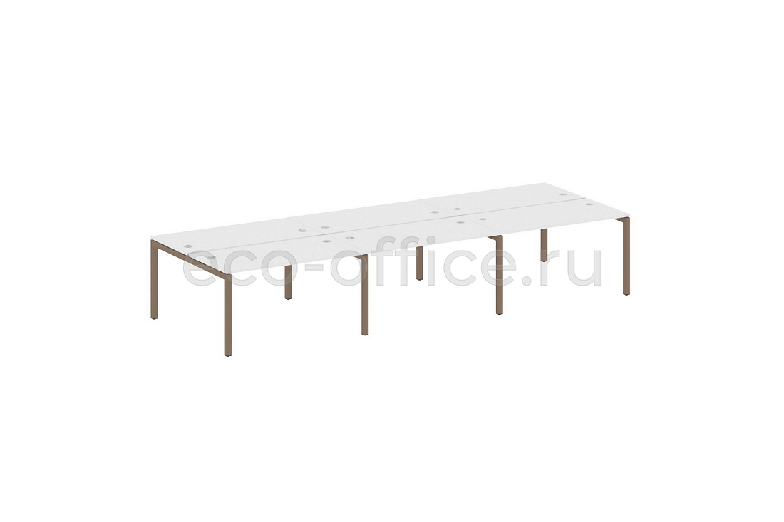 Рабочая станция на 6 рабочих мест METAL SYSTEM QUATTRO 5x5 50БП.СМ-6.3 Белый / Мокко металл  стоимость