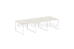 Стол переговорный (3 столешницы) METAL SYSTEM STYLE БО.ПРГ-3.1 Дуб Наварра / Белый металл фото