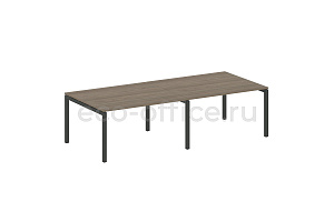 Стол переговорный (2 столешницы) METAL SYSTEM QUATTRO 5x5 50БП.ПРГ-2.3 Вяз Благородный / Антрацит металл фото