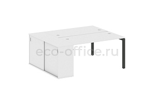 Рабочая станция с опорным шкафом-купе METAL SYSTEM QUATTRO 5X5 50БП.РС-СШК-1.3 Белый / Антрацит металл фото