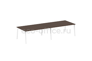 Стол переговорный (2 столешницы) METAL SYSTEM STYLE БА.ПРГ-2.5 Венге Цаво / Белый металл фото
