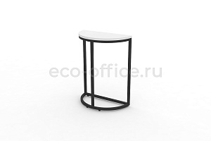 Стол журнальный SLICE-650 Белый Бриллиант / Чёрный металл фото
