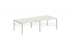 Стол переговорный (2 столешницы) METAL SYSTEM QUATTRO 4x4 40БП.ПРГ-2.3 Дуб Наварра / Серый металл фото