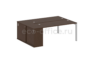 Рабочая станция с опорным шкафом-купе METAL SYSTEM QUATTRO 5X5 50БП.РС-СШК-1.4 Венге Цаво / Серый металл фото