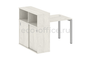 Стол письменный с опорным шкафом-купе METAL SYSTEM QUATTRO 5x5 50БП.РС-СШК-3.1 Дуб Наварра / Серый металл фото