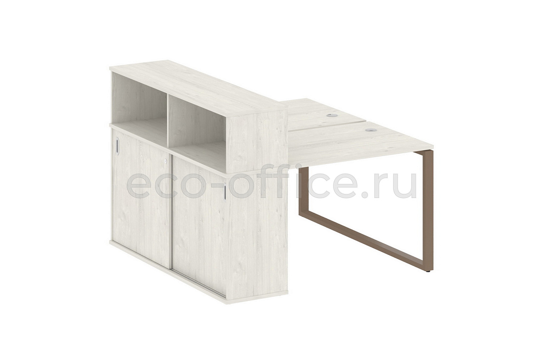 Рабочая станция с опорным шкафом-купе METAL SYSTEM STYLE БО.РС-СШК-2.1 Дуб Наварра / Мокко металл  стоимость
