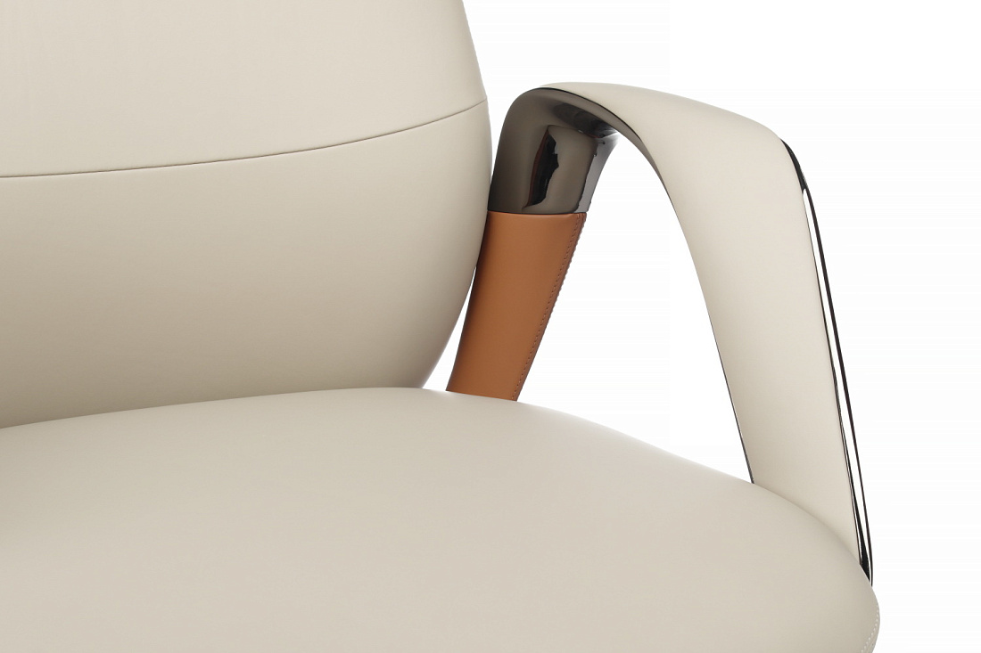 Кресло руководителя RV Design NAPOLI-M YZPN-YR021 Бежевая кожа  стоимость