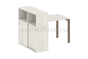 Стол письменный с опорным шкафом-купе METAL SYSTEM QUATTRO 5x5 50БП.РС-СШК-3.1 Дуб Наварра / Мокко металл фото