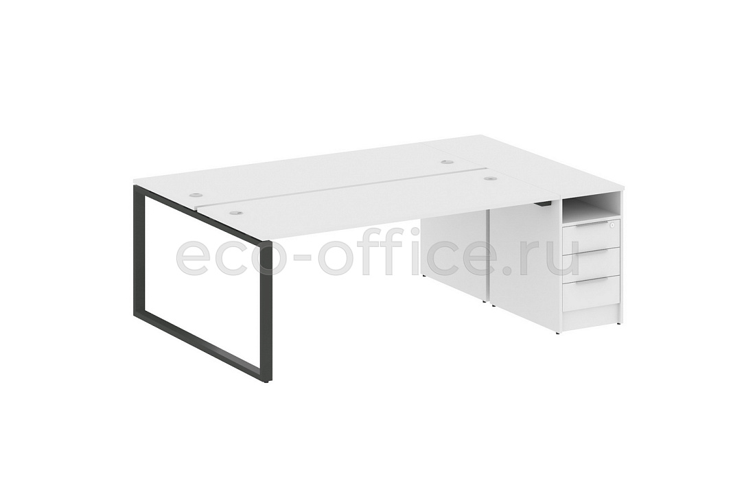 Рабочая станция с опорной тумбой METAL SYSTEM STYLE БО.РС-СТП-2.5 Белый / Антрацит металл  стоимость