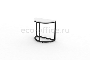 Стол журнальный SLICE-450 Белый Бриллиант / Чёрный металл фото