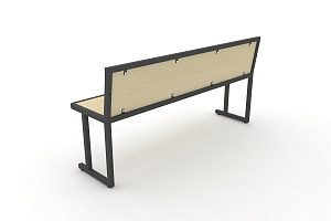 Скамья учебная трёхместная DESK DK-1500L Клён / Антрацит металл фото
