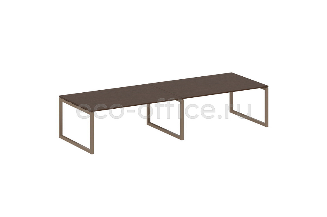 Стол переговорный (2 столешницы) METAL SYSTEM QUATTRO 5x5 50БО.ПРГ-2.5 Венге Цаво / Мокко металл  стоимость