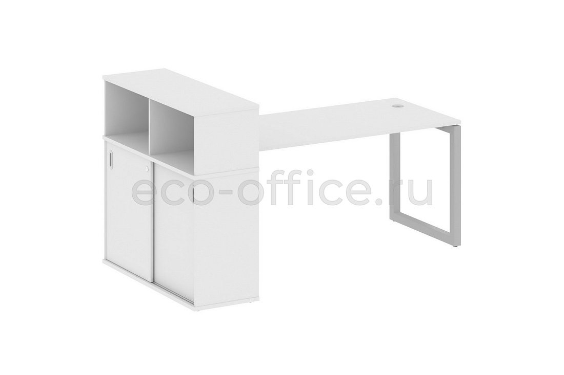 Стол письменный с опорным шкафом-купе METAL SYSTEM QUATTRO 5x5 50БО.РС-СШК-3.4 Белый / Серый металл  стоимость