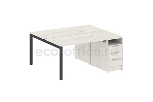 Рабочая станция с опорной тумбой METAL SYSTEM QUATTRO 5x5 50БП.РС-СТП-2.2 Дуб Наварра / Антрацит металл фото