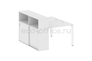 Рабочая станция с опорным шкафом-купе METAL SYSTEM STYLE БП.РС-СШК-2.1 Белый / Белый металл фото