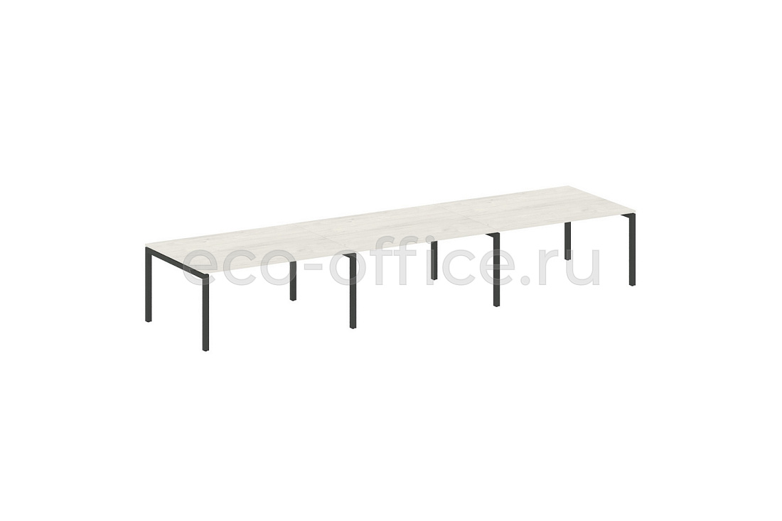 Стол переговорный (3 столешницы) METAL SYSTEM QUATTRO 5x5 50БП.ПРГ-3.5 Дуб Наварра / Антрацит металл   стоимость