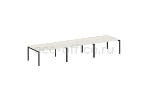 Стол переговорный (3 столешницы) METAL SYSTEM QUATTRO 5x5 50БП.ПРГ-3.4 Дуб Наварра / Антрацит металл фото