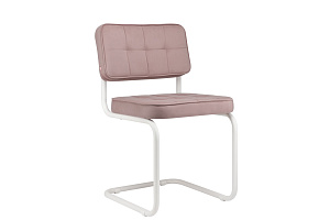 Конференц-кресло ECO-CHAIR COLOMBO Comfort CLM-05 Розовый велюр / Белый металл фото