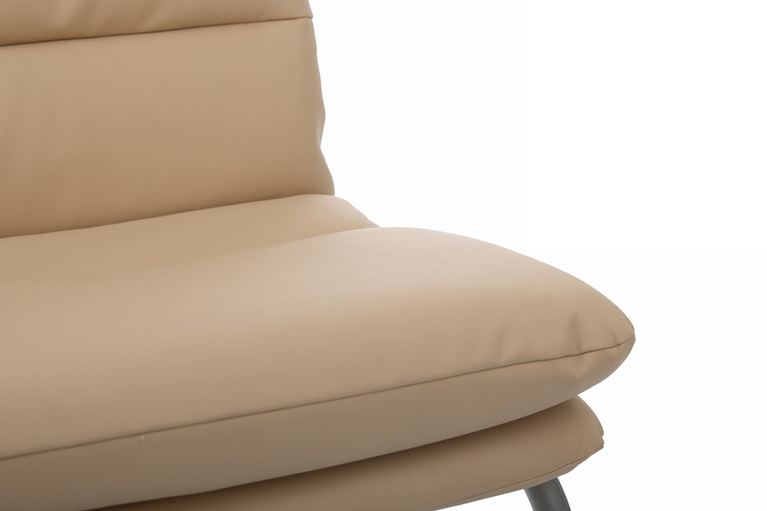 кресло rv chair pegas ps-919 бежевая экокожа / серый металл фото