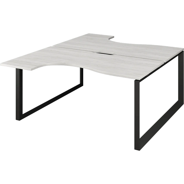 бенч эргономичный на 2 рабочих места на металлокаркасе protech нтмп.о.б2-060 сосна винтер/антрацит фото