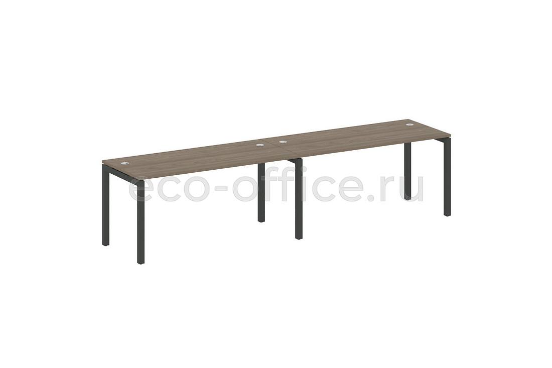 Рабочая станция на 2 рабочих места METAL SYSTEM QUATTRO 5x5 50БП.СМ-2.4 Вяз Благородный / Антрацит металл   стоимость