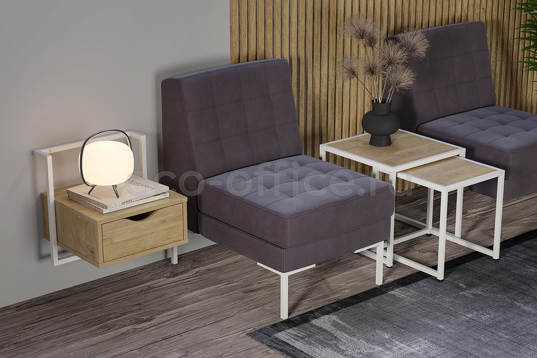 Журнальные столы LOFT Тиквуд Светлый / Белый металл  стоимость