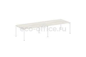 Стол переговорный (2 столешницы) METAL SYSTEM QUATTRO 5x5 50БП.ПРГ-2.5 Дуб Наварра / Белый металл фото