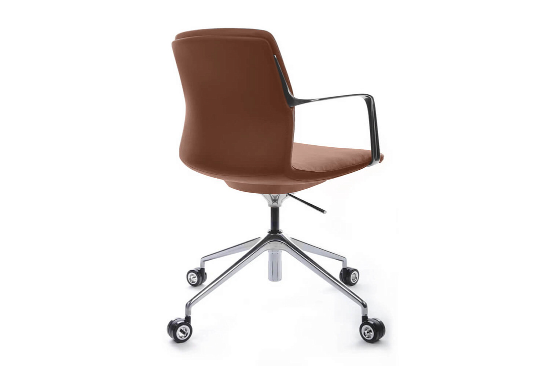 Конференц-кресло RV Design PLAZA-M FK004-B12 Светло-коричневая кожа  стоимость