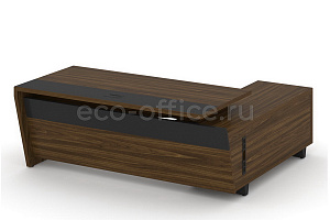 Стол руководителя с опорной тумбой CORNER COR.SRT-20(L) Орех Лоренцо фото