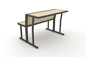 Комплект скамья со столом DESK DKN-1100LS Клён / Антрацит металл фото