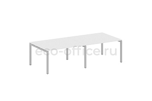 Стол переговорный (2 столешницы) METAL SYSTEM QUATTRO 5x5 50БП.ПРГ-2.3 Белый / Серый металл фото