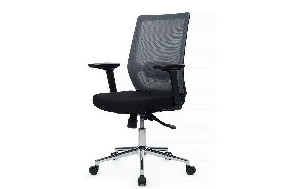 Кресло RV Chair FIX 851E-3D-M3 Серая сетка / Чёрная ткань  стоимость