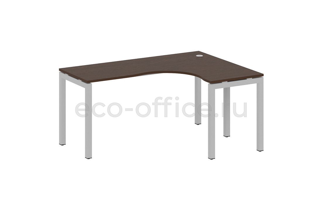 Стол криволинейный правый METAL SYSTEM QUATTRO 5x5 50БП.СА-4 Пр Венге Цаво / Серый металл купить в Москве