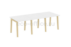 Стол переговорный (3 столешницы) ONIX WOOD OW.PRG-3.0 Белый Бриллиант / Дуб Светлый фото