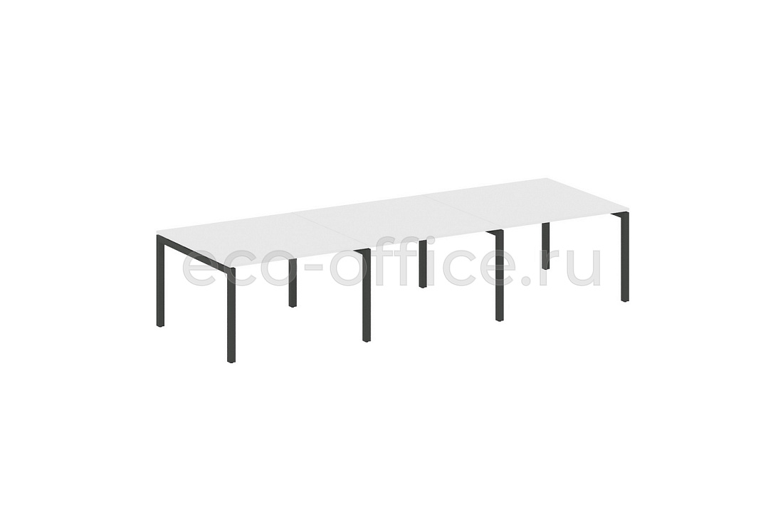 Стол переговорный (3 столешницы) METAL SYSTEM QUATTRO 5x5 50БП.ПРГ-3.2 Белый / Антрацит металл  стоимость