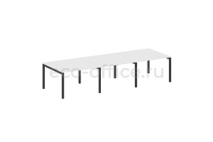 Стол переговорный (3 столешницы) METAL SYSTEM QUATTRO 5x5 50БП.ПРГ-3.2 Белый / Антрацит металл фото