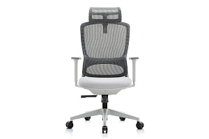 Кресло руководителя RV Chair SKILL 6245A-HS Серая сетка / Серая ткань фото