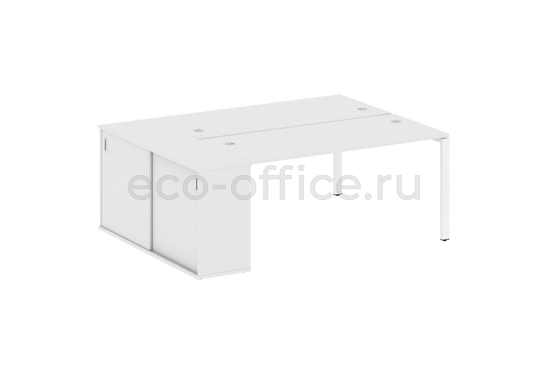 Рабочая станция с опорным шкафом-купе METAL SYSTEM STYLE БП.РС-СШК-1.4 Белый / Белый металл  стоимость