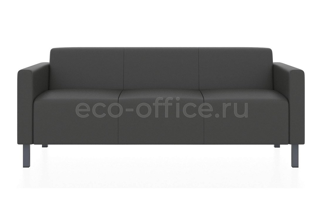 Трехместный диван ЕВРО экокожа Euroline 996 Железно-серый купить в Москве