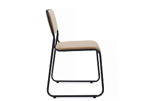 Кресло RV Chair NIX OMKL-02B Бежевая экокожа / Чёрный металл фото