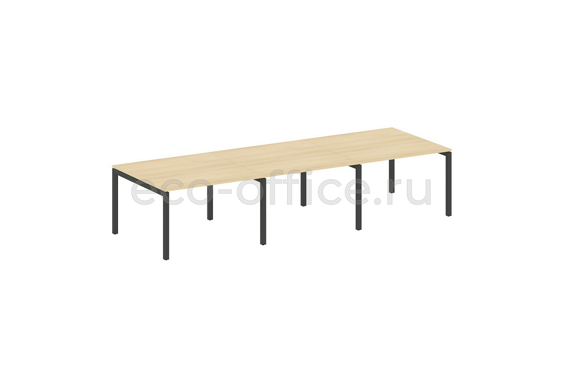 Стол переговорный (3 столешницы) METAL SYSTEM QUATTRO 5x5 50БП.ПРГ-3.2 Акация Лорка / Антрацит металл  стоимость
