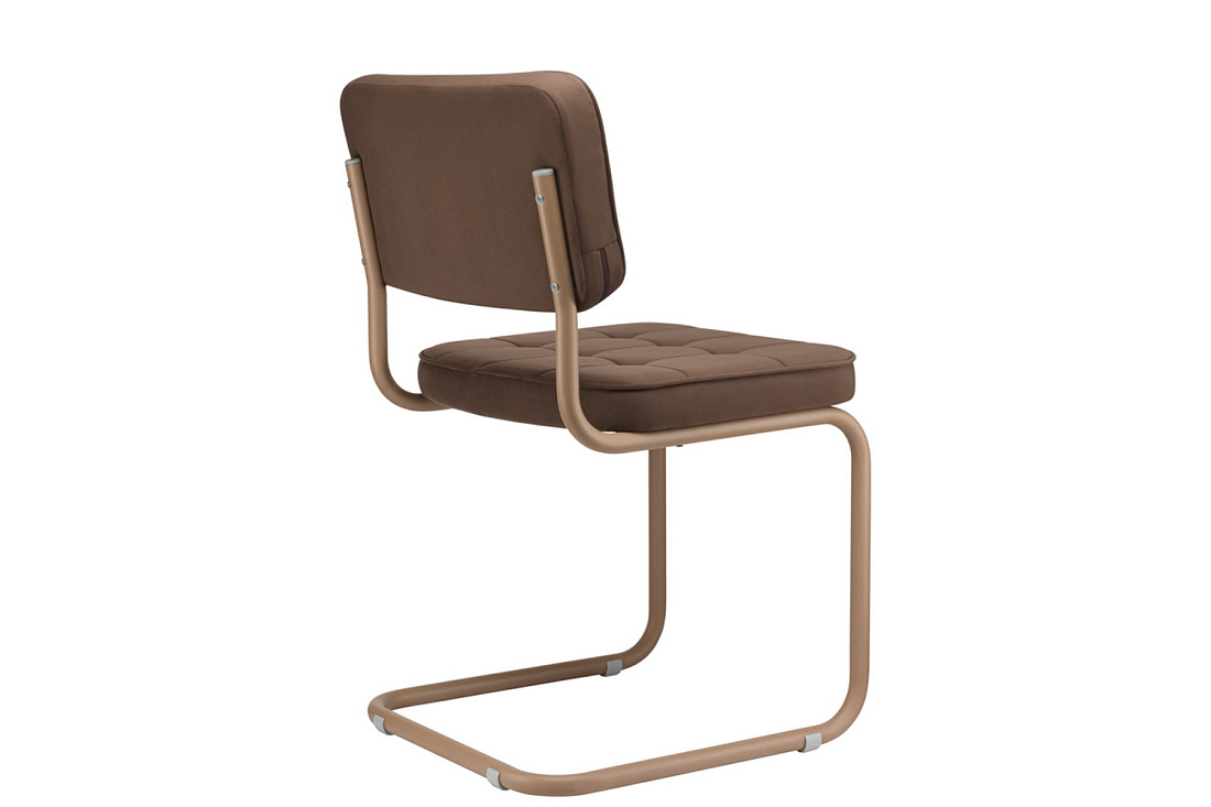 конференц-кресло eco-chair colombo comfort clm-05 коричневый велюр / капучино металл фото